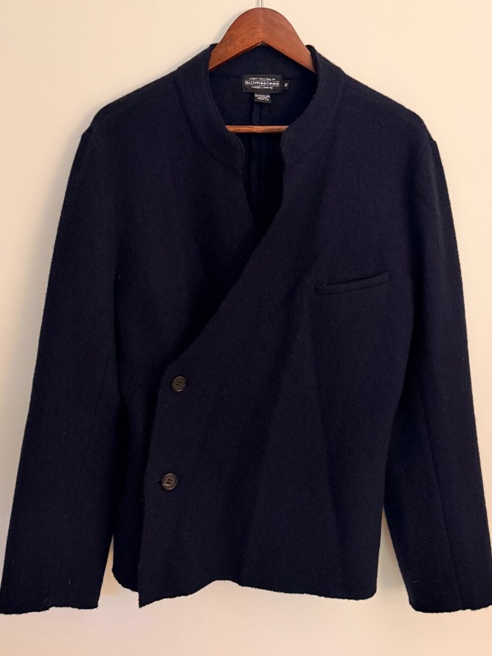 Vintage The J. Peterman Company Navy 100% Wool Jacket, Size M, Excellent Cond.